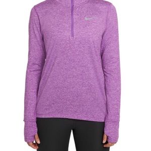 Women’s Nike Element Half-Zip with Watch Window, Purple, Dri-Fit, Medium